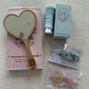 NEW Flower Knows Bundle: mirror, lipstick and 2 hair clips
